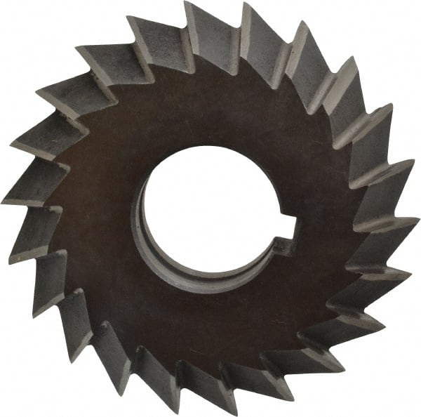 Value Collection - 3° 3" Cut Diam, 3/4" Cut Width, 1" Arbor, High Speed Steel Double-Angle Cutter - USA Tool & Supply