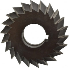 Value Collection - 3° 3" Cut Diam, 3/4" Cut Width, 1" Arbor, High Speed Steel Double-Angle Cutter - USA Tool & Supply