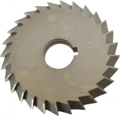 Value Collection - 5° 5" Cut Diam, 3/4" Cut Width, 1-1/4" Arbor, High Speed Steel Double-Angle Cutter - USA Tool & Supply