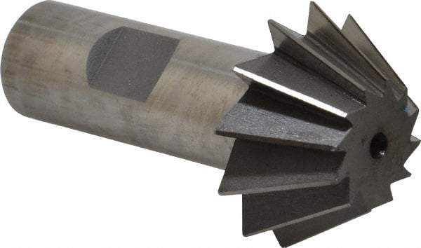 Value Collection - 1-1/2" Diam x 5/8" Width of Cut, 60° Included Angle, Shank Connection, High Speed Steel Single Angle Cutter - 3/4" Shank Diam, 2-3/4" Overall Length, Right Hand Cut, Uncoated - USA Tool & Supply