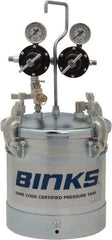 Binks - Paint Sprayer Pressure Tank - 2.8 Gallon ASME with 2 Regulators, Compatible with Air Operated Spray Guns - USA Tool & Supply