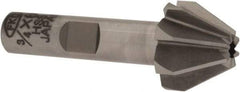 Interstate - 3/4" Large x 5/16" Small Diam, 17/32" Width of Cut, 60° Included Angle, High Speed Steel Face Angle Cutter - 3/8" Shank Diam, 2-3/32" Overall Length, Weldon Flat - USA Tool & Supply