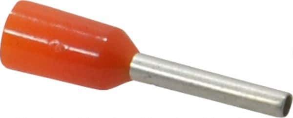 ACI - 22 AWG, Partially Insulated, Crimp Electrical Wire Ferrule - 8mm Long x 1.3mm Diameter Pin, 14mm Overall Length - USA Tool & Supply