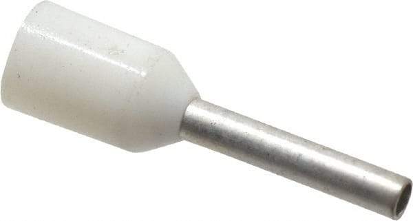 ACI - 20 AWG, Partially Insulated, Crimp Electrical Wire Ferrule - 8mm Long x 1-1/2mm Diameter Pin, 14.4mm Overall Length - USA Tool & Supply