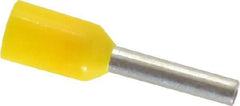 ACI - 18 AWG, Partially Insulated, Crimp Electrical Wire Ferrule - 8mm Long x 1.7mm Diameter Pin, 14.4mm Overall Length - USA Tool & Supply