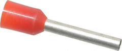 ACI - 16 AWG, Partially Insulated, Crimp Electrical Wire Ferrule - 12mm Long x 2mm Diameter Pin, 18.4mm Overall Length - USA Tool & Supply