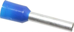 ACI - 14 AWG, Partially Insulated, Crimp Electrical Wire Ferrule - 12mm Long x 2.6mm Diameter Pin, 19mm Overall Length - USA Tool & Supply