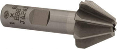 Interstate - 1" Large x 3/8" Small Diam, 11/16" Width of Cut, 60° Included Angle, High Speed Steel Face Angle Cutter - 1/2" Shank Diam, 2-13/32" Overall Length, Weldon Flat - USA Tool & Supply