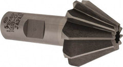 Interstate - 1-5/8" Large x 5/8" Small Diam, 1-1/16" Width of Cut, 60° Included Angle, Cobalt Face Angle Cutter - 3/4" Shank Diam, 3-1/16" Overall Length, Weldon Flat - USA Tool & Supply