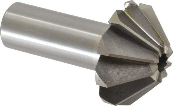 Interstate - 1-5/8" Large x 5/8" Small Diam, 11/16" Width of Cut, 90° Included Angle, Cobalt Face Angle Cutter - 3/4" Shank Diam, 2-11/16" Overall Length, Weldon Flat - USA Tool & Supply