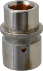 Dayton Lamina - 1" ID x 2-11/16" OAL, Steel, Bronze Plated Die & Mold Shoulder Bushing - Shoulder, 1.72" Bottom OD, 1-1/2" Top OD, 1.845" Collar OD, 1-3/4" Under Collar, 15/16" Above Collar - USA Tool & Supply