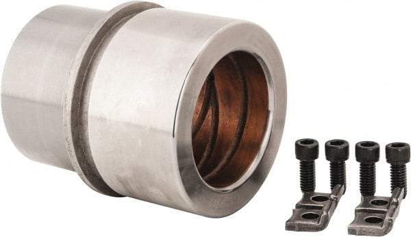 Dayton Lamina - 2-1/2" ID x 4-3/8" OAL, Steel, Bronze Plated Die & Mold Shoulder Bushing - Shoulder, 3.659" Bottom OD, 3-1/4" Top OD, 3.814" Collar OD, 2-1/2" Under Collar, 1-7/8" Above Collar - USA Tool & Supply