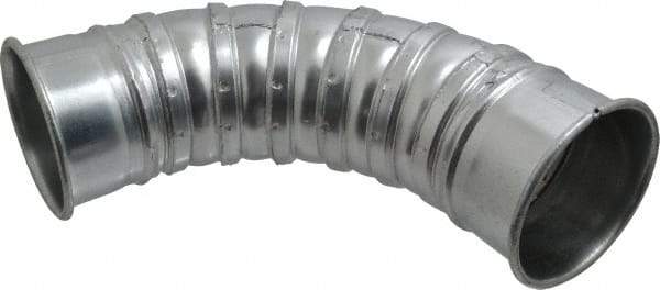 Made in USA - 4" ID Galvanized Duct Fitting - 7.32" Long, 24 Gage - USA Tool & Supply