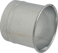 Made in USA - 5" ID Galvanized Duct Hose Adapter - 4" Long, 24 Gage - USA Tool & Supply