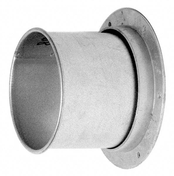 Made in USA - 8" ID Galvanized Duct Flange Adapter - 5" Long, 24 Gage - USA Tool & Supply