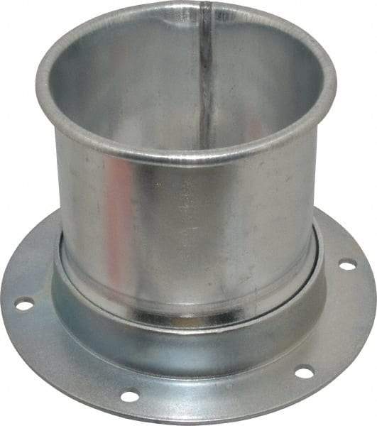 Made in USA - 4" ID Galvanized Duct Flange Adapter - 5" Long, 24 Gage - USA Tool & Supply