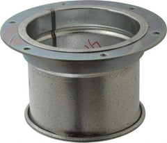 Made in USA - 5" ID Galvanized Duct Flange Adapter - 5" Long, 24 Gage - USA Tool & Supply