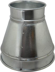 Made in USA - 10-6" ID Galvanized Duct Reducer - 10" Long, 20 Gage - USA Tool & Supply