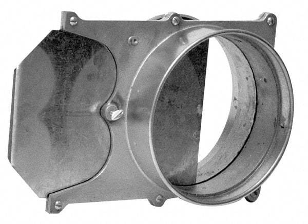 Made in USA - 10" ID Galvanized Duct Blast Gate - 14.37" Long, 24 Gage - USA Tool & Supply