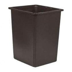 Rubbermaid - 56 Gal Brown Rectangle Trash Can - Polyethylene, 31-1/8" High x 25-1/2" Long x 22-3/4" Wide - USA Tool & Supply