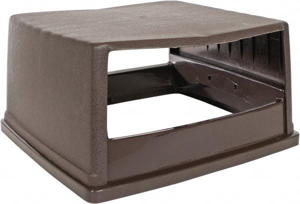 Rubbermaid - Rectangle Lid for Use with 56 Gal Rectangular Trash Cans - Brown, Polyethylene, For Glutton Trash Cans - USA Tool & Supply