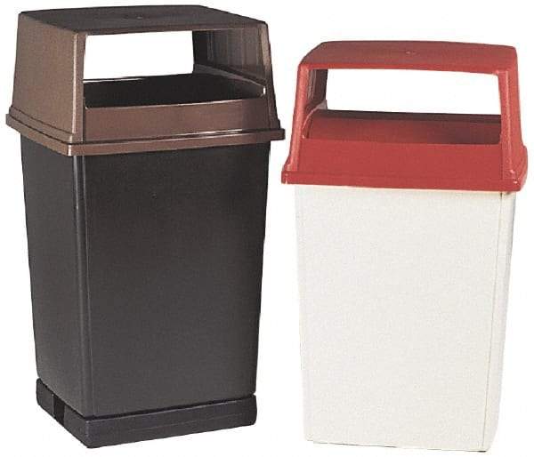 Rubbermaid - Rectangle Lid for Use with 56 Gal Rectangular Trash Cans - Red, Polyethylene, For Glutton Trash Cans - USA Tool & Supply