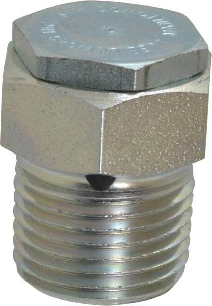 LDI Industries - 1/2 Thread, Steel, Zinc Plated, Filter Vent - 1-7/32" High, 1-15/16" Hex Flats Diam - USA Tool & Supply