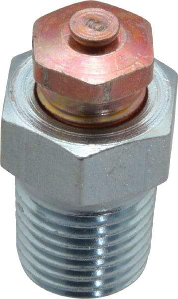 LDI Industries - 1/4-18 Thread, 1 to 5 psi Relief Pressure, Steel, Relief Vent - 1-1/8" High, 15.75mm Hex Flats Diam - USA Tool & Supply