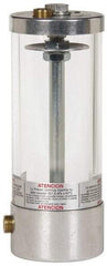 LDI Industries - 1 Outlet, Polymer Bowl, 2,802.19 Cu. cm Air-Operated Oil Reservoir - 3/8 NPTF Outlet, 3-1/2" Diam x 27-1/64" High, 60°C Max - USA Tool & Supply