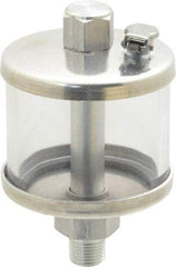 LDI Industries - 1 Outlet, Polymer Bowl, 40.7 mL No Flow Control Oil Reservoir - 1/8 NPTF Outlet, 1-3/4" Diam x 2-15/16" High, 60°C Max - USA Tool & Supply