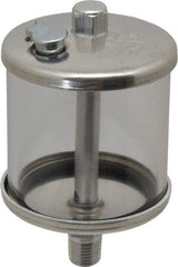 LDI Industries - 1 Outlet, Polymer Bowl, 147.9 mL No Flow Control Oil Reservoir - 1/4 NPTF Outlet, 2-1/2" Diam x 4-5/16" High, 60°C Max - USA Tool & Supply