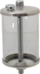LDI Industries - 1 Outlet, Polymer Bowl, 236.6 mL No Flow Control Oil Reservoir - 1/8 NPTF Outlet, 2-1/2" Diam x 5-3/16" High, 60°C Max - USA Tool & Supply