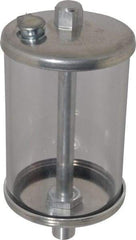 LDI Industries - 1 Outlet, Polymer Bowl, 236.6 mL No Flow Control Oil Reservoir - 1/4 NPTF Outlet, 2-1/2" Diam x 5-3/8" High, 60°C Max - USA Tool & Supply