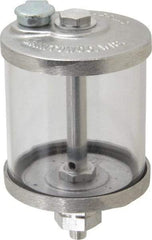 LDI Industries - 1 Outlet, Polymer Bowl, 266.2 mL No Flow Control Oil Reservoir - 1/8 NPTF Outlet, 3" Diam x 5-3/8" High, 60°C Max - USA Tool & Supply