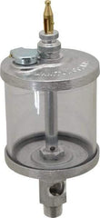 LDI Industries - 1 Outlet, Polymer Bowl, 266.2 mL Manual-Adjustable Oil Reservoir - 3/8 NPTF Outlet, 3" Diam x 7-5/8" High, 71.11°C Max - USA Tool & Supply