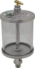 LDI Industries - 1 Outlet, Polymer Bowl, 0.47 L Manual-Adjustable Oil Reservoir - 3/8 NPTF Outlet, 3-1/2" Diam x 8-15/16" High, 71.11°C Max - USA Tool & Supply
