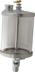 LDI Industries - 1 Outlet, Glass Bowl, 0.95 L Manual-Adjustable Oil Reservoir - 1/2 NPTF Outlet, 4-1/4" Diam x 10.12" High, 121.11°C Max - USA Tool & Supply