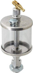 LDI Industries - 1 Outlet, Polymer Bowl, 73.9 mL Manual-Adjustable Oil Reservoir - 9/16-18 UNF Outlet, 2" Diam x 5-3/4" High, 71.11°C Max - USA Tool & Supply