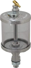LDI Industries - 1 Outlet, Polymer Bowl, 266.2 mL Manual-Adjustable Oil Reservoir - 5/8-18 UNF Outlet, 3" Diam x 7" High, 71.11°C Max - USA Tool & Supply