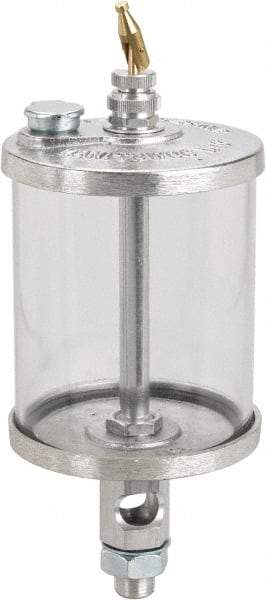 LDI Industries - 1 Outlet, Polymer Bowl, 0.47 L Manual-Adjustable Oil Reservoir - 5/8-18 UNF Outlet, 3-1/2" Diam x 8-15/16" High, 71.11°C Max - USA Tool & Supply