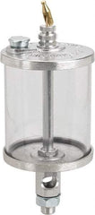 LDI Industries - 1 Outlet, Polymer Bowl, 0.47 L Manual-Adjustable Oil Reservoir - 5/8-18 UNF Outlet, 3-1/2" Diam x 8-15/16" High, 71.11°C Max - USA Tool & Supply