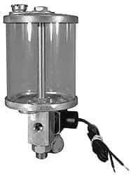 LDI Industries - Acrylic Bowl, 0.47 L Electric-Adjustable Oil Reservoir - 5/6-18 Straight Outlet, 3-1/2" Diam x 7" High - USA Tool & Supply