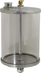 LDI Industries - Acrylic Bowl, 1.9 L Manual-Adjustable Oil Reservoir - 5/6-18 Straight Outlet, 5-1/2" Diam x 10-1/4" High - USA Tool & Supply