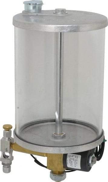 LDI Industries - 1 Outlet, Acrylic Bowl, 1.89 L Electric-Adjustable Oil Reservoir - 5-1/2" Diam x 11-21/64" High, 71.11°C Max - USA Tool & Supply