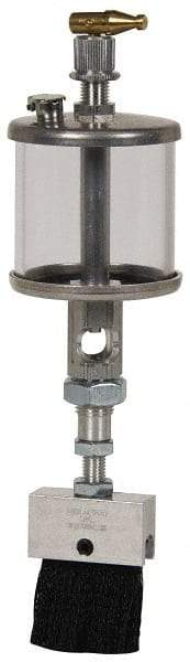 LDI Industries - 1 Outlet, Polymer Bowl, 73.9 mL Manual-Adjustable Oil Reservoir - 1/2-20 UNF Outlet, 2" Diam x 5-3/16" High, 121.1 (Nylon Brush), 60°C (Polymer) Max - USA Tool & Supply