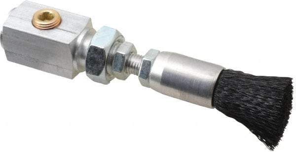 LDI Industries - 5/8" Width/Diam, PTF Thread Oil Reservoir Lubrication Brushes - 1" Bristle Length, 250°F, 3" Length Under Mounting Thread, Straight Shank - USA Tool & Supply
