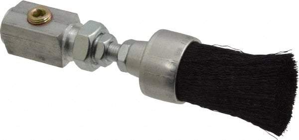 LDI Industries - 1" Width/Diam, PTF Thread Oil Reservoir Lubrication Brushes - 1-5/8" Bristle Length, 250°F, 3-5/8" Length Under Mounting Thread, Straight Shank - USA Tool & Supply
