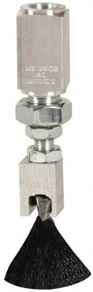 LDI Industries - 1" Long Brush, 1" Width/Diam, PTF Thread Oil Reservoir Lubrication Brushes - 1-5/32" Bristle Length, 250°F, 3" Length Under Mounting Thread, Straight Shank - USA Tool & Supply