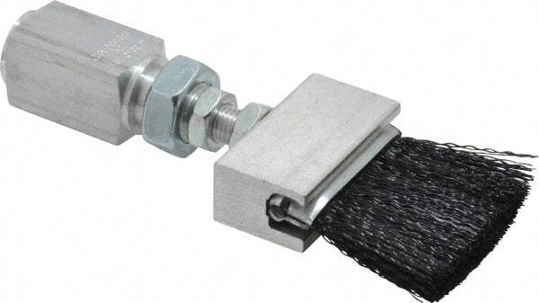LDI Industries - 1-1/2" Long Brush, 1-1/2" Width/Diam, PTF Thread Oil Reservoir Lubrication Brushes - 1-5/32" Bristle Length, 250°F, 3" Length Under Mounting Thread, Straight Shank - USA Tool & Supply