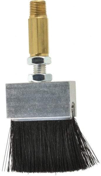 LDI Industries - 1-1/2" Long Brush, 1-1/2" Width/Diam, PTF Thread Oil Reservoir Lubrication Brushes - 1-5/32" Bristle Length, 250°F, 2-3/8" Length Under Mounting Thread, Straight Shank - USA Tool & Supply
